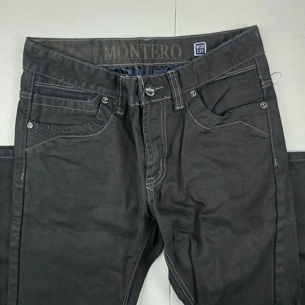 Montero straight jeans 30x32‎ mens dark wash black 4824